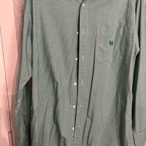 Chaps men’s bottom down green check chart large